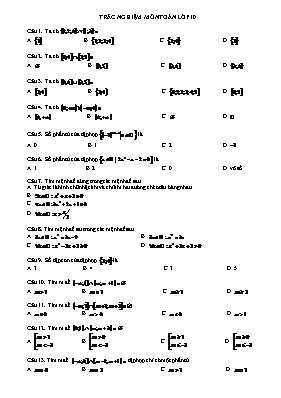 Trắc nghiệm môn Toán lớp 10